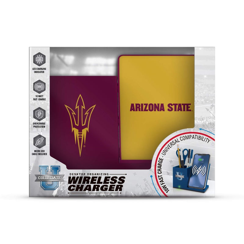 SOAR NCAA Wireless Cell Phone Charging Stand and Desktop Organizer, Arizona State Sun Devils - Image 2